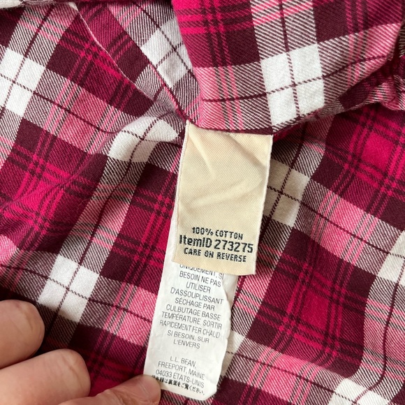 LL Bean Corduroy Shacket Button Up Jacket Flannel Lined Burgundy Red XL - Picture 6 of 6